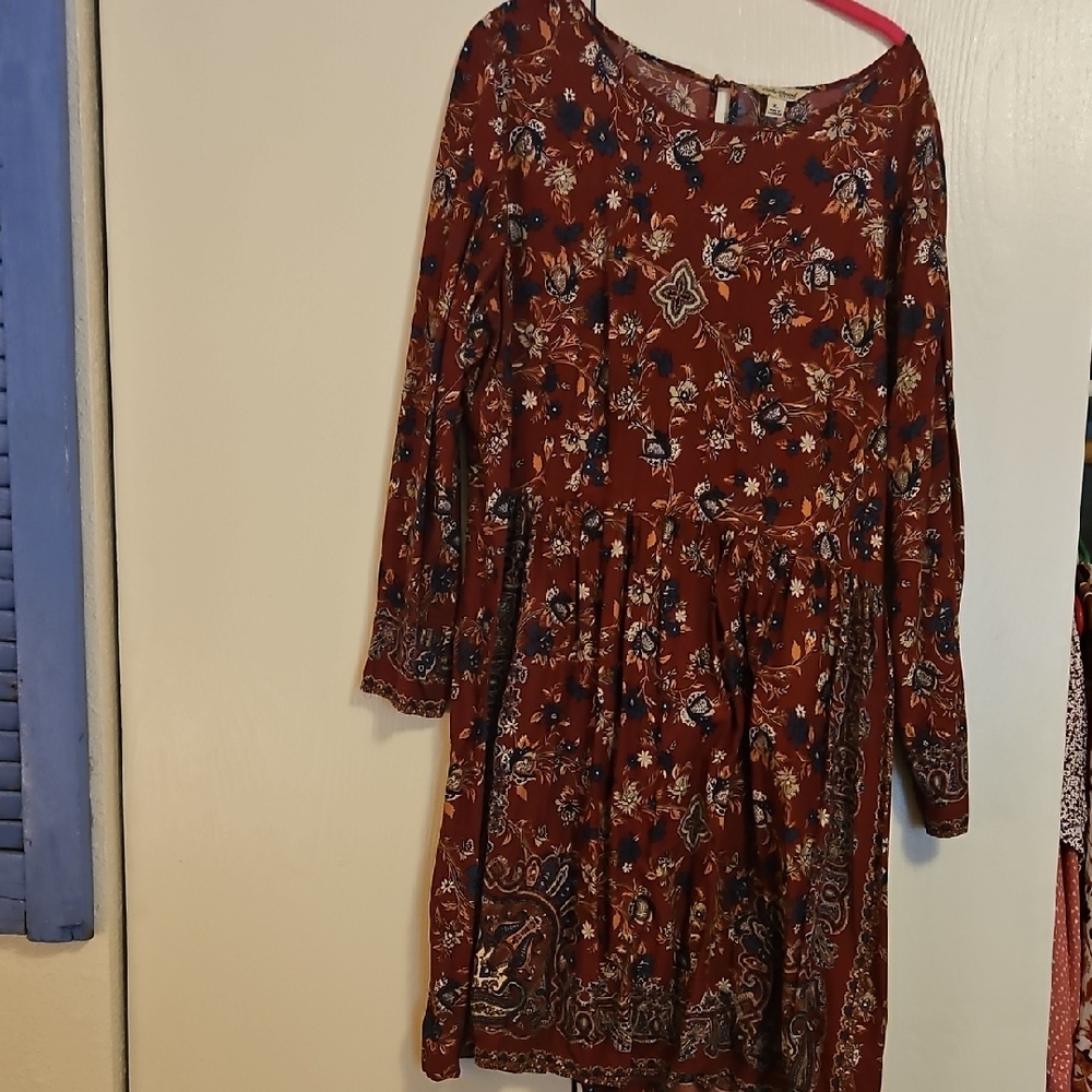 Lucky Brand Orange Bishop Sleeve Sundress - Picture 1 of 3